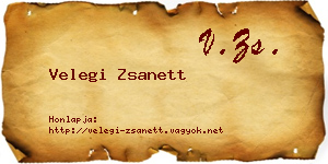 Velegi Zsanett névjegykártya